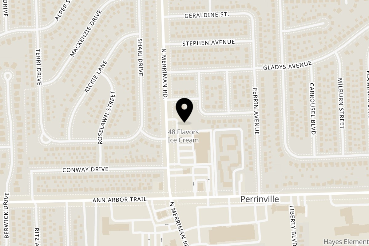 Map showing the location of Captain Nemo's Sub Shop on 8284 N Merriman Rd in Westland